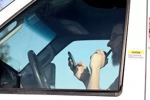 distracted driver using a phone