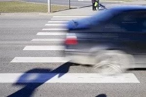 car speeding away