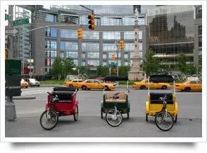 pedicabs on street in San Diego