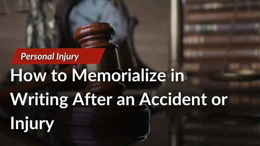 How to Memorialize in Writing After an Accident or Injury Image